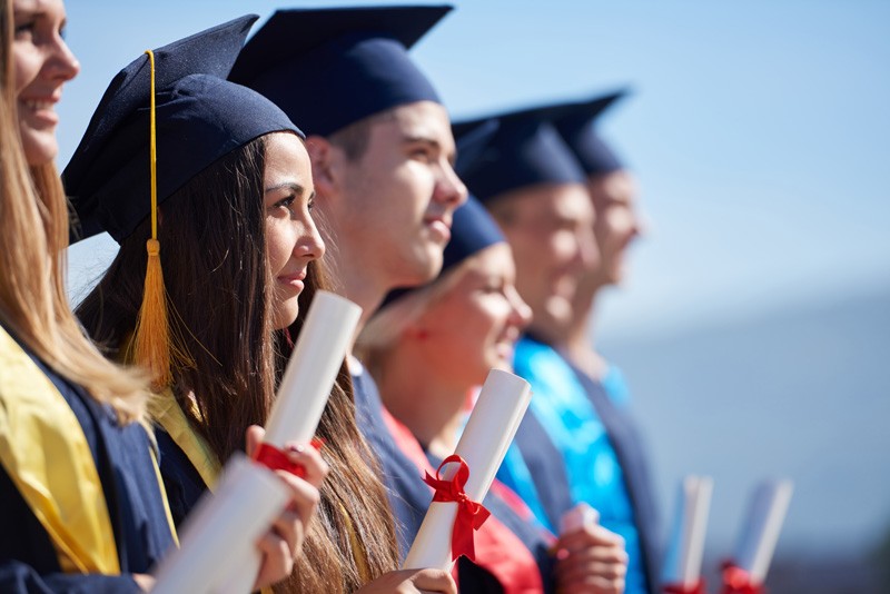 young graduates students group